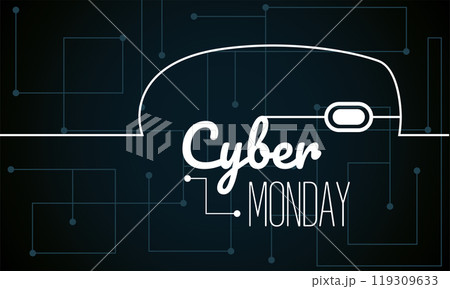 Cyber monday poster discount Vector Cyber monday poster discount Vector 119309633