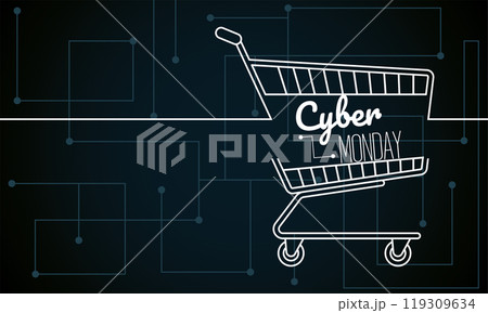 Cyber monday poster discount Vector Cyber monday poster discount Vector 119309634