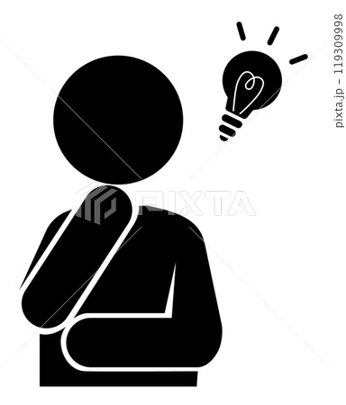 閃いた人やアイデアが思い浮かんだ人や謎が解けた人や気付く人や課題解決策が浮かんだ人等 119309998