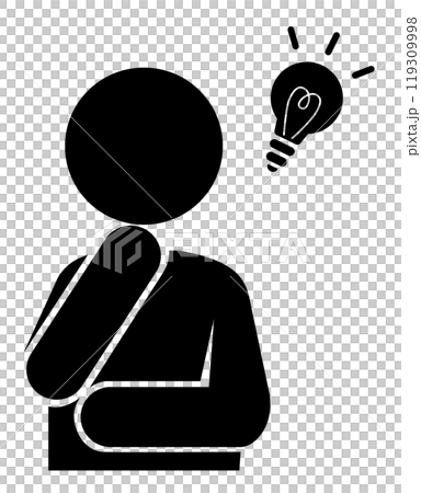 閃いた人やアイデアが思い浮かんだ人や謎が解けた人や気付く人や課題解決策が浮かんだ人等 119309998