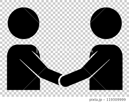 低い位置で握手する会社員や契約成立や交渉成立や協創のイメージ 119309999
