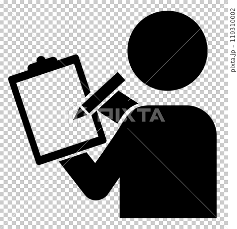 メモを取るビジネスマンやアンケート調査員や使用チェックする人や契約サインする人等 119310002