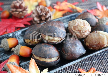 ほくほくで美味しい焼き栗 119310243