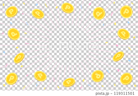 Vector illustration of point coins exploding Vector illustration of point coins exploding 119311501