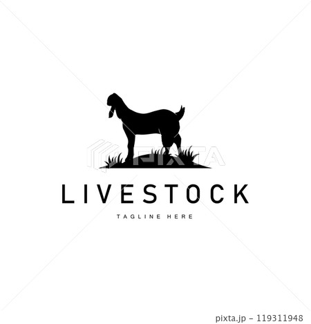 Livestock Goat Logo, Simple Farming Silhouette Design Product Brand Templet Illustration Livestock Goat Logo, Simple Farming Silhouette Design Product Brand Templet Illustration 119311948