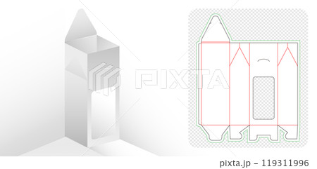 Souvenir Box packaging die cut template design. 3d mock-up die cut or die line Box packaging template design for bakery shops, products compartments unique designs, minimalist conceptual stationary Souvenir Box packaging die cut template design. 3d mock-up die cut or die line Box packaging template design for bakery shops, products compartments unique designs, minimalist conceptual stationary 119311996