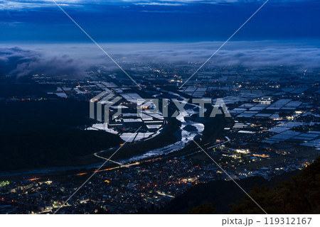 白山手取川ジオパーク　獅子吼高原から眺める手取川扇状地 119312167