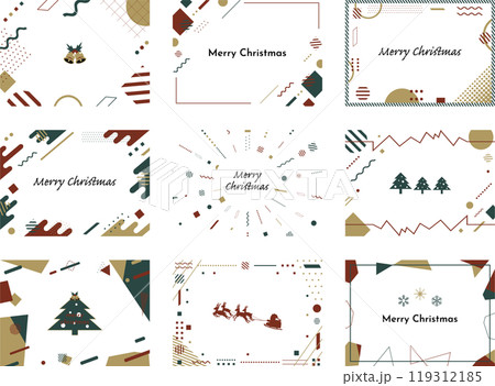 9種類のクリスマス幾何学背景セット 119312185