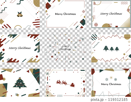 9種類のクリスマス幾何学背景セット 119312185