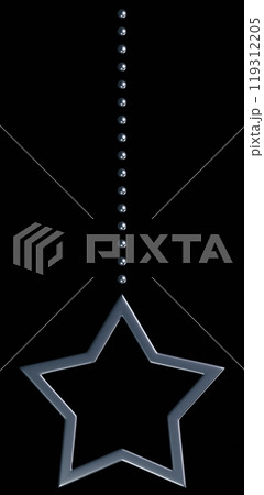 3D素材_クリスマスオーナメント_星_シルバー 119312205