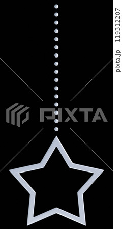 3D素材_クリスマスオーナメント_星_シルバー 119312207