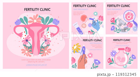 Fertility Clinic and Reproductive Health Illustrations. Vector illustration 119312345