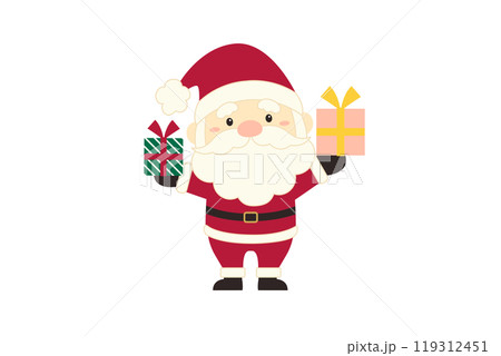 プレゼントを持ったサンタクロースのイラスト プレゼントを持ったサンタクロースのイラスト 119312451