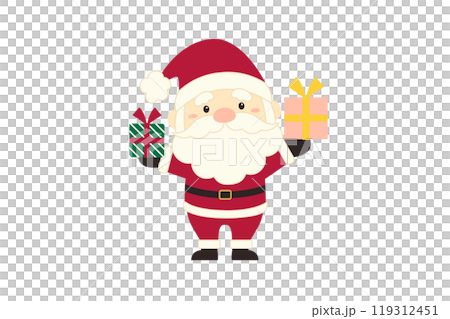 プレゼントを持ったサンタクロースのイラスト プレゼントを持ったサンタクロースのイラスト 119312451