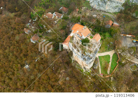 Monastery on column Katskhi pillar in Chiatura, Georgia 119313406