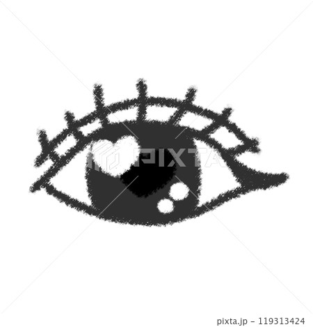 目のクレヨンイラスト 119313424