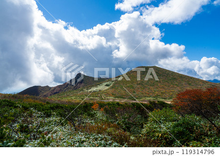 那須岳 三本槍岳に向かうとちゅうの清水平の紅葉 119314796