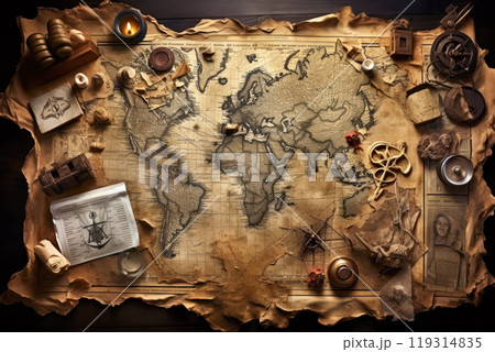 古地図とコンパスが描く冒険の世界 古地図とコンパスが描く冒険の世界 119314835