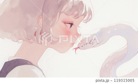 巳年の年賀状素材 119315005