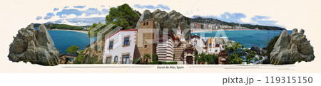 The collage of images about Lloret de mar, Spain The collage of images about Lloret de mar, Spain 119315150
