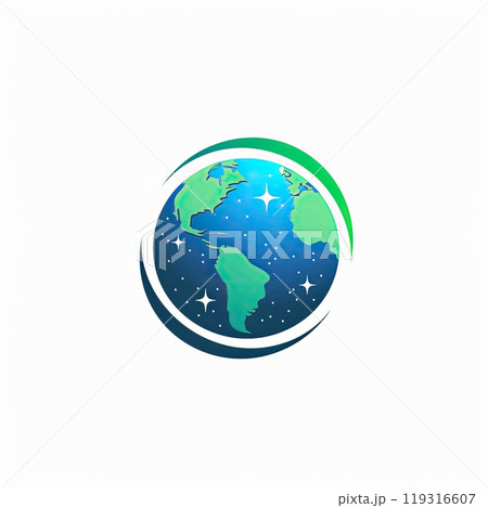 A globe casting a lengthy shadow against a white backdrop A globe casting a lengthy shadow against a white backdrop 119316607