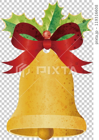 Christmas bell, Christmas bell, watercolor, ornament, decoration, material 119316608