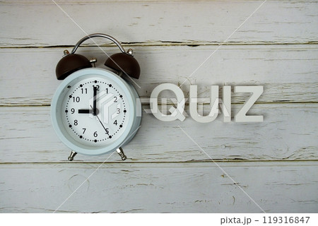 Full Time Job alphabet letters with alarm clock top view on Full Time Job alphabet letters with alarm clock top view on 119316847
