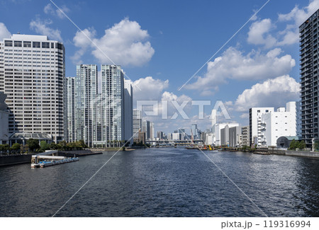 東京品川　運河沿いの風景 119316994