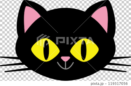 Black cat's face and paws Black cat's face and paws 119317056