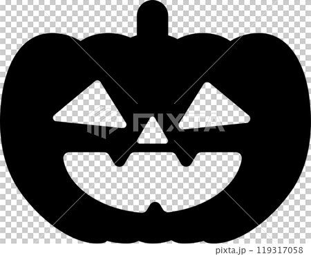 Halloween pumpkin monochrome illustration Halloween pumpkin monochrome illustration 119317058