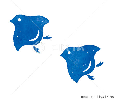 千鳥　紺　イラスト 119317140