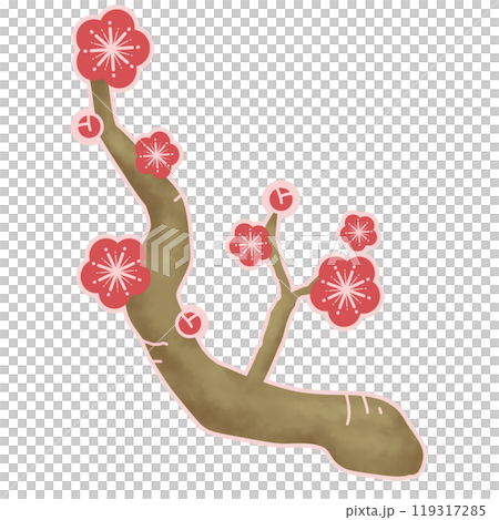 簡單可愛的梅花插畫 簡單可愛的梅花插畫 119317285
