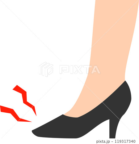 ハイヒールの靴を履いて痛みがある足 ハイヒールの靴を履いて痛みがある足 119317340