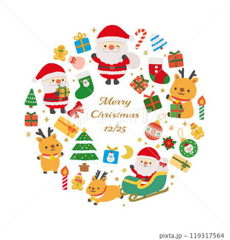 クリスマスのかわいいアイコンセット 119317564