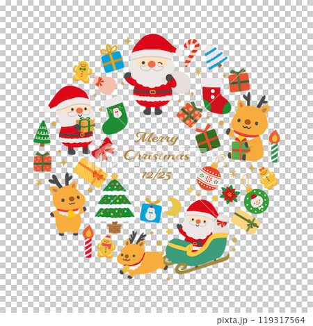 クリスマスのかわいいアイコンセット 119317564