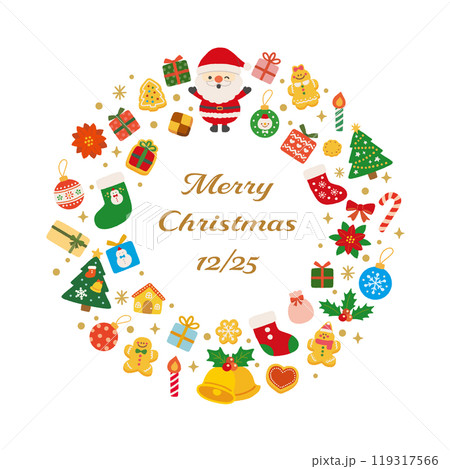 クリスマスアイコンのフレームイラスト 119317566