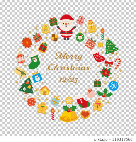 クリスマスアイコンのフレームイラスト 119317566