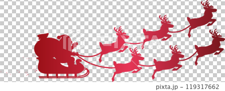 Christmas Santa Claus reindeer sleigh silhouette illustration material 119317662
