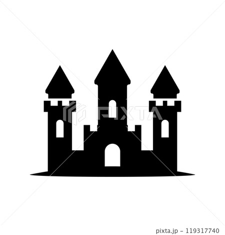 Castle icon logo design template isolated illustration 119317740