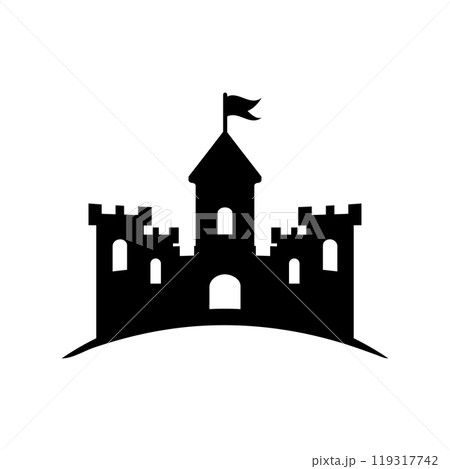 Castle icon logo design template isolated illustration 119317742