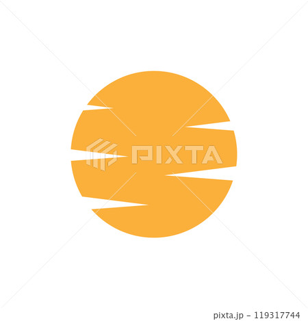 Sunset icon logo design template isolated illustration 119317744