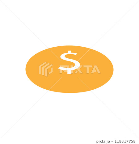 Coin icon logo design template isolated illustration 119317759