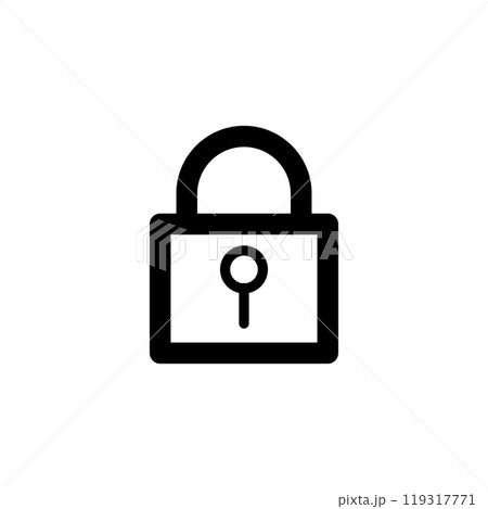 Padlock icon logo design template isolated illustration 119317771