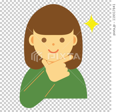 Illustration of a proud smiling woman Illustration of a proud smiling woman 119317841