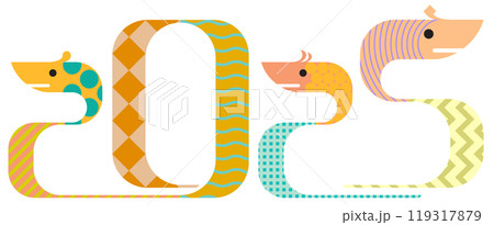 Year of Snake vector graphic design set in white background 119317879