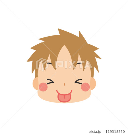 目を瞑って舌を出す可愛い小さな男の子の絵文字イラスト アイコン 顔 表情 白背景 ベクター 目を瞑って舌を出す可愛い小さな男の子の絵文字イラスト アイコン 顔 表情 白背景 ベクター 119318250