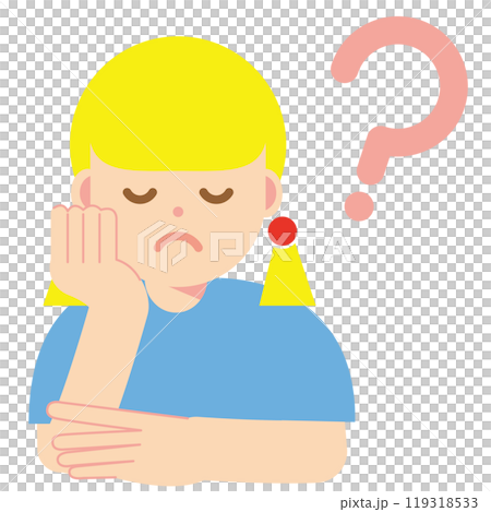一個女人思考與懷疑的插圖 119318533