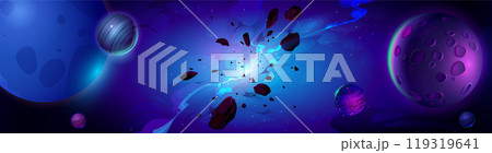 Galaxy explosion nebula space vector background 119319641