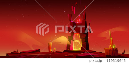 Fantasy magic game portal cartoon red landscape 119319643