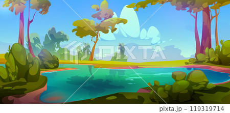 Nature background with lake in forest Nature background with lake in forest 119319714